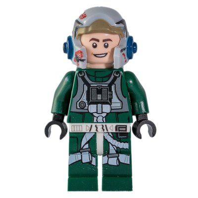Figurine Rebel Pilot A-wing, Dark Green Uniform, Black Helmet Stripe du set 75275