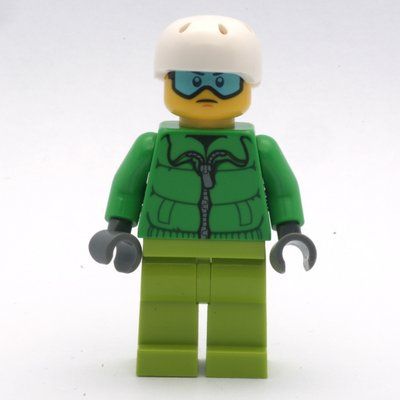 Figurine Man, Green Jacket, Lime Legs, White Helmet, Blue Goggles du set 60179