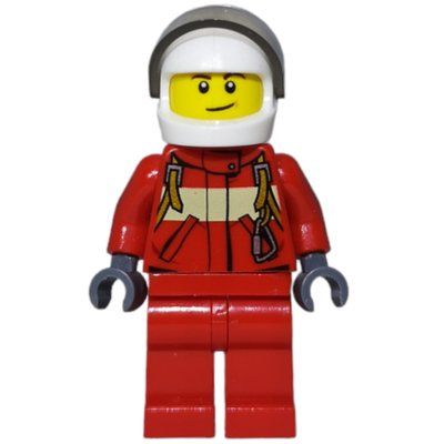 Figurine Paramedic, Red Jacket, Red Legs, White Helmet with Visor du set 60086