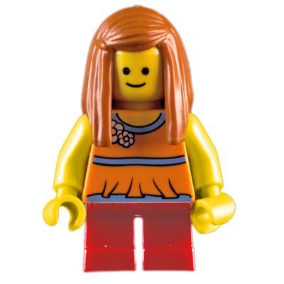 Figurine Kid, Orange Torso, Red Legs, Dark Orange Hair du set 10224