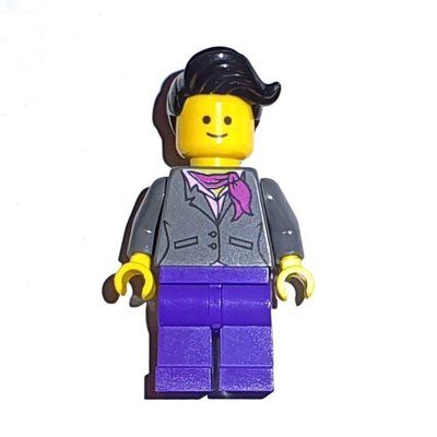 Figurine Dark Bluish grey Torso, Jacket, Dark Purple Legs, Black Hair du set 10224