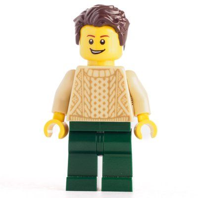 Figurine Tan Torso Sweater, Dark Green Legs, Dark Brown Hair du set 10264