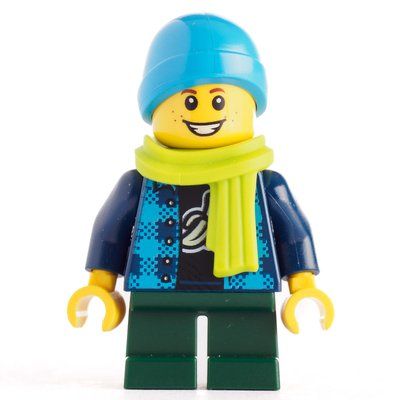 Figurine Kid, Dark Blue Torso, Dark Green Legs, Blue Cap, Lime Scarf du set 10270