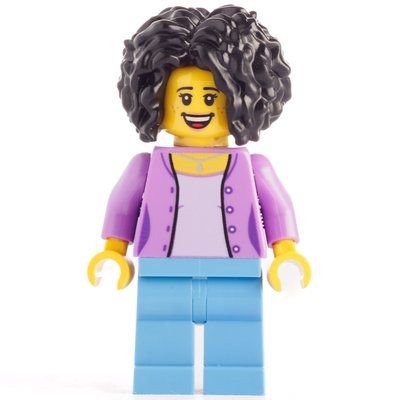 Figurine Medium Lavender Torso, Medium Blue Legs, Black Hair du set 10270