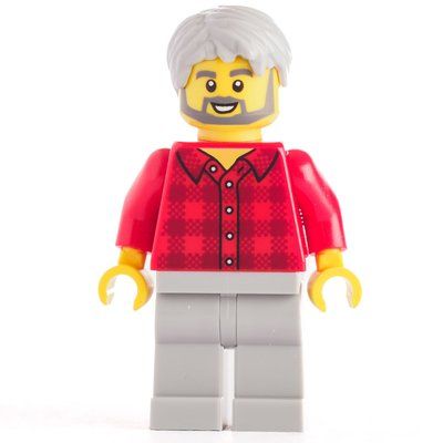 Figurine Red Torso Plaid, Light Bluish Grey Legs, Hair du set 10270