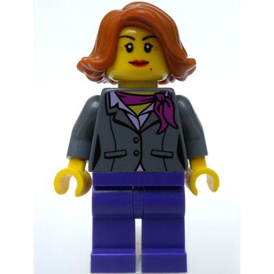 Figurine Dark Bluish grey Torso, Jacket, Dark Purple Legs, Dark Orange Hair du set 10260