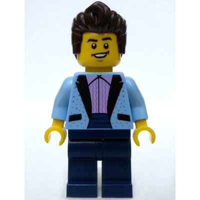 Figurine Bright Light Blue Torso, Dark Blue Legs, Dark Brown Hair du set 10260