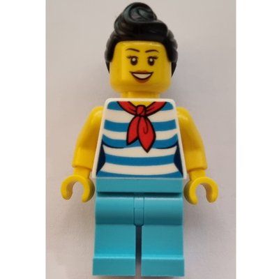 Figurine White Torso, Medium Azure Legs, Black Hair du set 10260