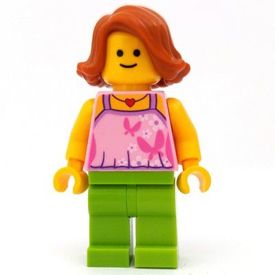 Figurine Bright Pink Torso, Lime Legs, Dark Orange Hair du set 10251
