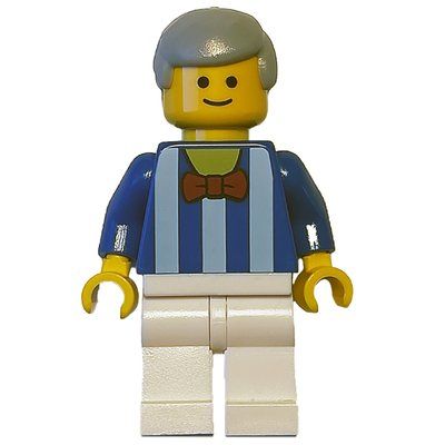 Figurine Man, Blue Torso, White Legs, Light Bluish Grey Hair du set 10246