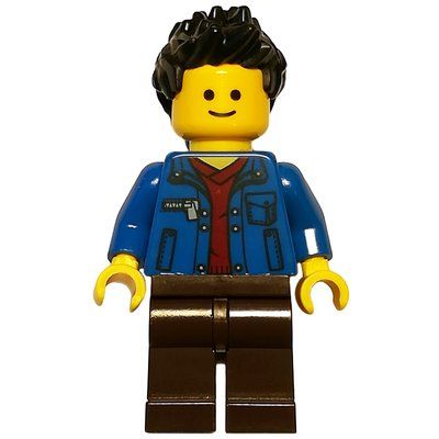 Figurine Blue Torso, Dark Brown Legs, Black Hair du set 10246