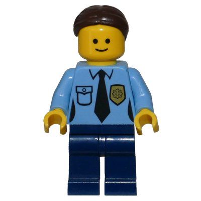 Figurine Police, Medium Blue Torso, Dark Blue Legs, Dark Brown Hair du set 10246