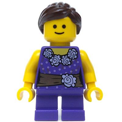 Figurine Kid, Dark Purple Torso, Dark Purple Legs, Dark Brown Hair du set 10232