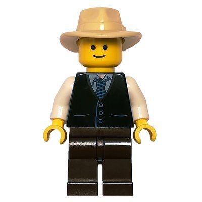Figurine Black Torso Jacket, Dark Brown Legs, Tan Hat du set 10232