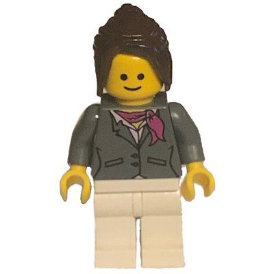 Figurine Dark Bluish Grey Torso, White Legs, Dark Brown Hair du set 10211