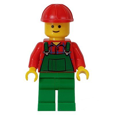 Figurine Red Torso, Green Overall, Red Hat du set 10211
