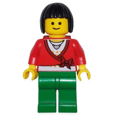 Figurine Red Torso, Green Legs, Black Hair du set 10211