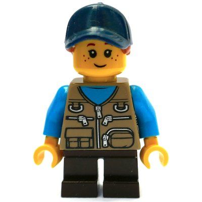 Figurine Kid, Dark Tan Torso, Dark Brown Legs, Dark Blue Hat du set 21318