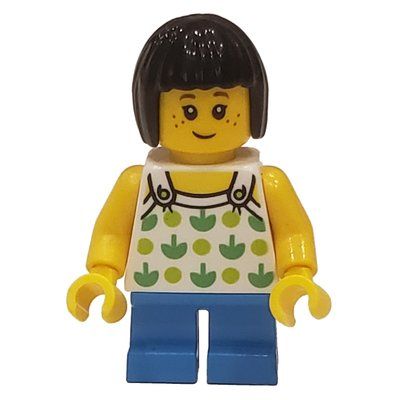 Minifigure Kid, White Torso, Dark Azure Legs, Black Hair from set 40347