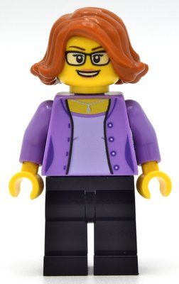 Figurine Medium Lavender Torso, Black Legs, Dark Orange Hair du set 40346