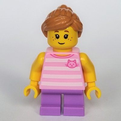 Figurine Kid, Bright Pink Torso, Medium Lavender Legs, Medium Nougat Hair du set 40346