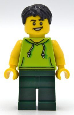 Figurine Lime Torso, Dark Green Legs, Black Hair du set 40346