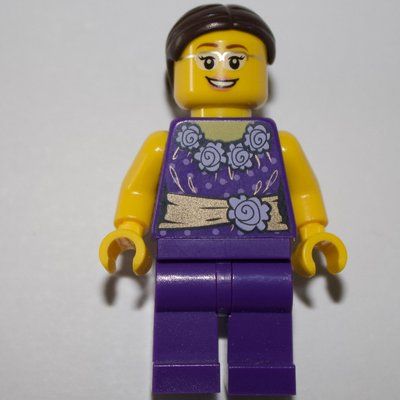 Minifigura Dark Purple Torso, Dark Purple Legs, Dark Brown Hair del set 40166