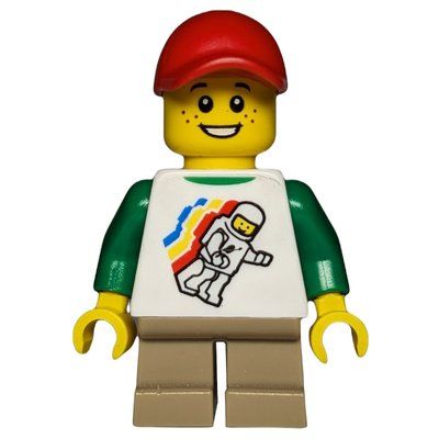 Figurine Kid, White Torso, Dark Tan Legs, Red Cap du set 4000014