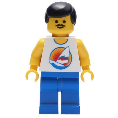 Minifigurka White Torso, Blue Legs, Black Hair z zestawu 4151