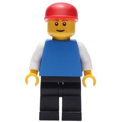 Minifigure Blue Torso, Black Legs, Red Cap from set 7615