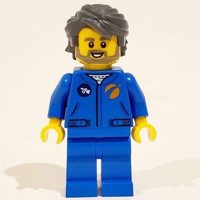 Figurine Astronaut - Blue Torso and Legs, Dark Bluish Grey Hair du set 60227
