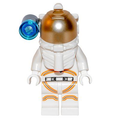 Figurine Astronaut - White Torso and Legs, Orange Trim, White Helmet, Side Lamp du set 30365