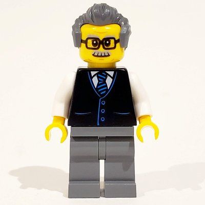 Minifigura Launch Director - Black Torso, Dark Bluish Grey Legs, Dark Bluish Grey Hair del set 60229
