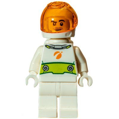 Figurine Astronaut - White Torso and Legs, Lime decor, White Helmet Trans Orange Visor du set 40345