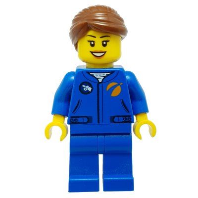 Minifigure Astronaut - Blue Torso and Legs, Reddish Brown Hair del set 60230