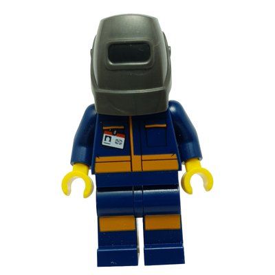 Minifigure Technician - Dark Blue Torso, Dark Blue Legs, Welding Mask del set 60230