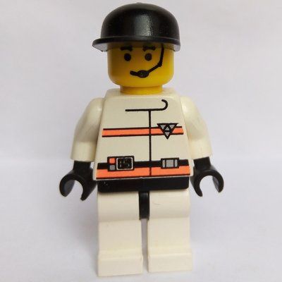 Minifigurka Res-Q Man, Black Cap, Headset z zestawu 6479