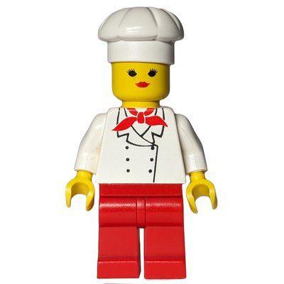 Figurine Chef, Woman, Red Neckerchief, Red Legs du set 6326