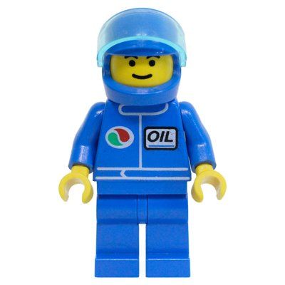 Minifigurka Racer, Blue Jacket with Octan Logo, Blue Legs, Blue Helmet with Visor z zestawu 6424