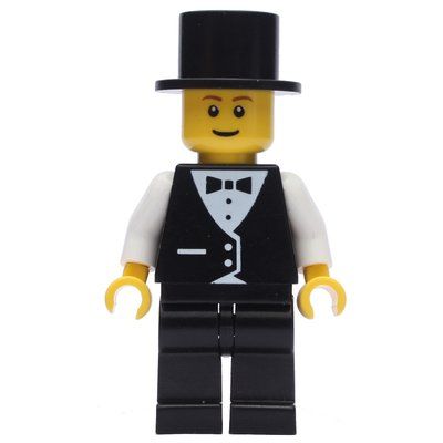 Minifigure Groom, Black Suit, Black Top Hat del set 10184