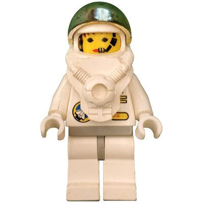 Figurine Astronaut, Woman, White, Light Gray Hips, Helmet with Breastplate and Large Chrome Gold Visor, Headset du set 6456