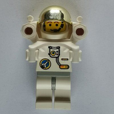 Figurine Astronaut, White, Light Gray Hips, Helmet with Large Chrome Gold Visor, Rocket Pack, Headset du set 6458