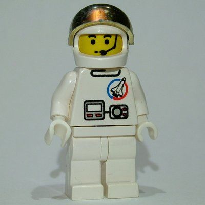 Minifigure Astronaut, White, Helmet with Large Chrome Gold Visor, Headset del set 6339