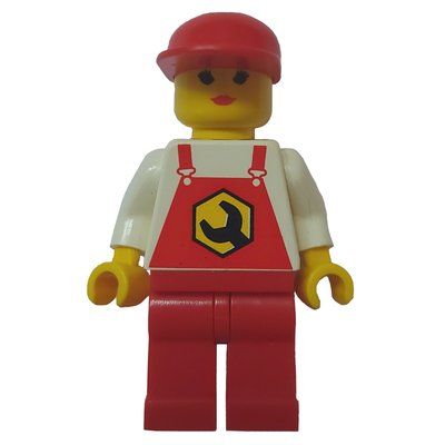 Figurine Mechanic, Woman, Red Overalls, Red Cap du set 6464