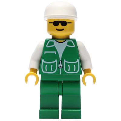 Figurine Man, Green Jacket, Green Legs, White Cap, Sunglasses du set 6444