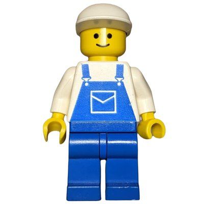 Minifigurka Man, Blue Overalls, White Cap z zestawu 10036