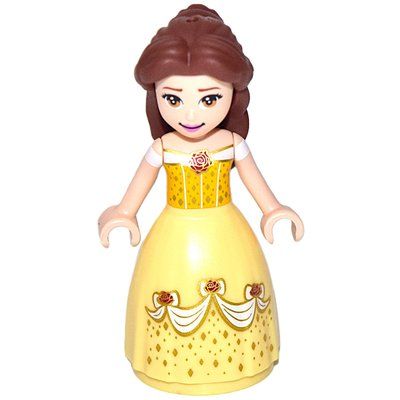 Figurine Belle, Bright Light Orange and Bright Light Yellow Full Dress with Roses, Closed Mouth du set 43180