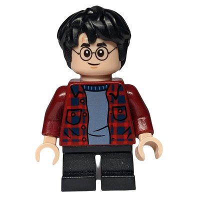 Figurine Harry Potter, Open Dark Red Shirt, Short Black Legs du set 75968