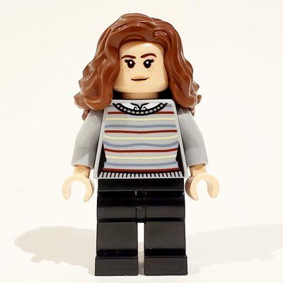 Minifigure Hermione Granger, Light Bluish Gray Sweater with Stripes, Black Legs from set 75967