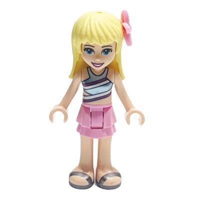 Minifigure Stephanie - Sand Green Top, Bright Pink Skirt del set 41430